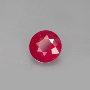 Rubi vermelho natural 1,73ct, corte redondo, SI