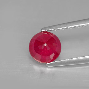 Rubi vermelho natural 1,73ct, corte redondo, SI