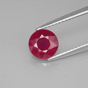 Rubi vermelho natural 1,95ct, corte redondo, SI