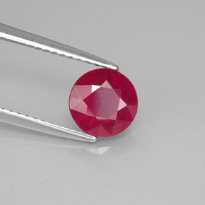Rubi vermelho natural 1,95ct, corte redondo, SI