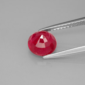 Rubi vermelho natural 2,15ct, corte redondo, SI-I1