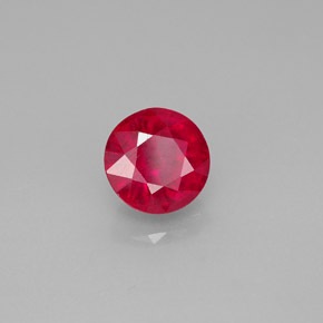 Rubi vermelho natural 1,84ct, corte redondo, SI-I1