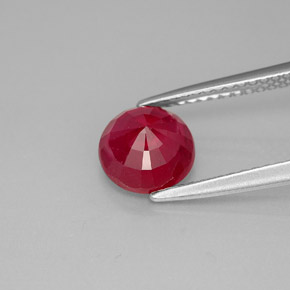 Rubi vermelho natural 1,93ct, corte redondo, SI-I1