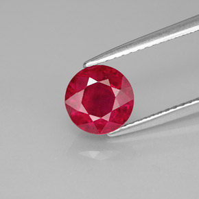 Rubi vermelho natural 1,79ct, corte redondo, SI-I1