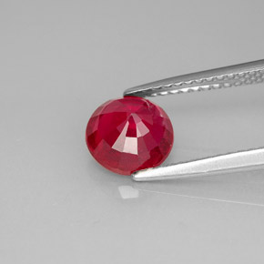 Rubi vermelho natural 1,79ct, corte redondo, SI-I1