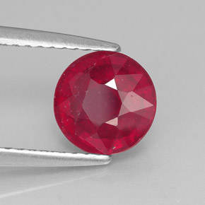 Rubi vermelho natural 1,90ct, corte redondo, SI-I1