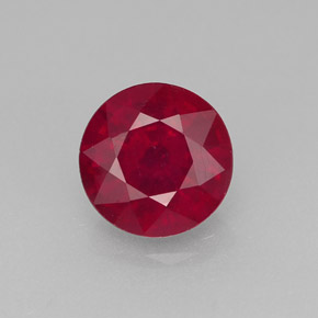 Rubi vermelho natural 1,57ct, corte redondo, SI