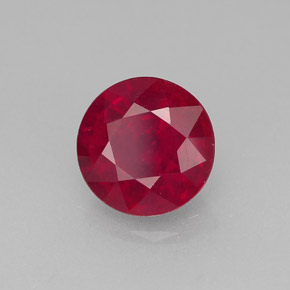 Rubi vermelho natural 1,57ct, corte redondo, SI