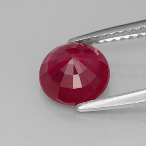 Rubi vermelho natural 1,57ct, corte redondo, SI