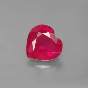 Rubi vermelho natural 3,26ct, formato de coração, SI