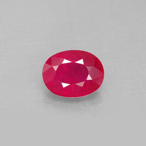 Rubi vermelho natural 2,24ct, corte oval, SI