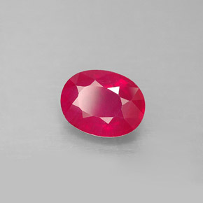 Rubi vermelho natural 2,24ct, corte oval, SI