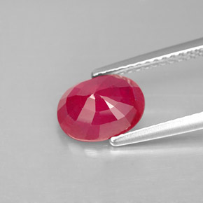 Rubi vermelho natural 2,24ct, corte oval, SI