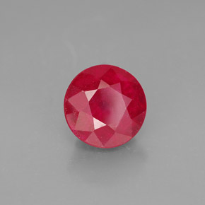 Rubi vermelho natural 2,13ct, corte redondo, SI