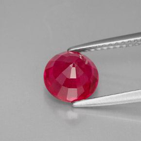 Rubi vermelho natural 2,13ct, corte redondo, SI