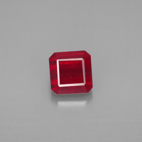 Rubi vermelho natural 1,88ct, corte esmeralda, SI