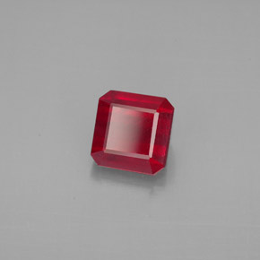 Rubi vermelho natural 1,88ct, corte esmeralda, SI