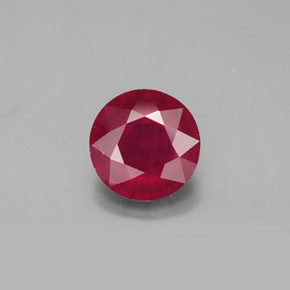 Rubi vermelho natural 3,41ct, corte redondo, SI