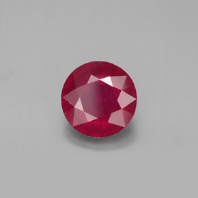 Rubi vermelho natural 3,41ct, corte redondo, SI