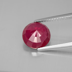 Rubi vermelho natural 3,41ct, corte redondo, SI
