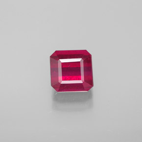 Rubi vermelho natural 1,77ct, corte esmeralda, SI