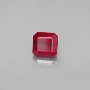 Rubi vermelho natural 1,70ct, corte esmeralda, SI