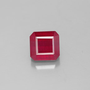 Rubi vermelho natural 1,93ct, corte esmeralda, SI
