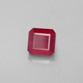 Rubi vermelho natural 1,93ct, corte esmeralda, SI