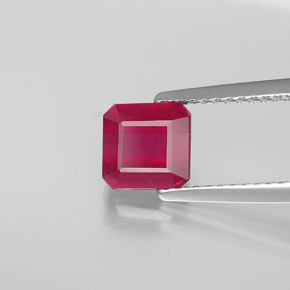Rubi vermelho natural 1,86ct, corte esmeralda, SI