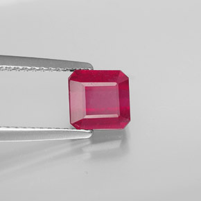 Rubi vermelho natural 1,86ct, corte esmeralda, SI