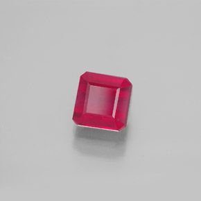 Rubi vermelho natural 1,90ct, corte esmeralda, SI