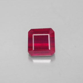 Rubi vermelho natural 1,88ct, corte esmeralda, SI