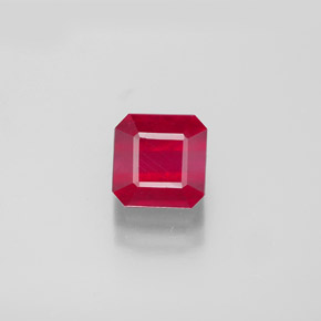 Rubi vermelho natural 1,98ct, corte esmeralda, SI