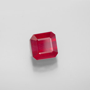 Rubi vermelho natural 1,98ct, corte esmeralda, SI