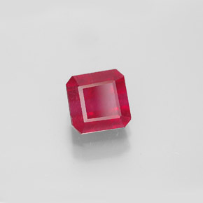 Rubi vermelho natural 1,77ct, corte esmeralda, SI