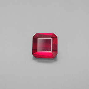 Rubi vermelho natural 1,38ct, corte esmeralda, SI