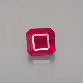 Rubi vermelho natural 1,56ct, corte esmeralda, SI