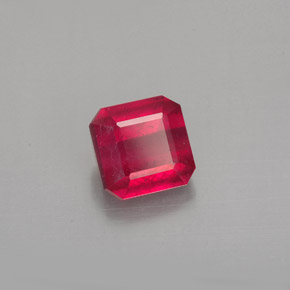 Rubi vermelho natural 1,63ct, corte esmeralda, SI