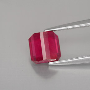 Rubi vermelho natural 1,63ct, corte esmeralda, SI