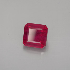 Rubi vermelho natural 1,72ct, corte esmeralda, SI