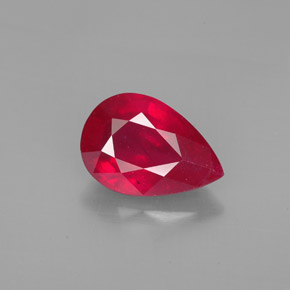 Rubi vermelho natural 4,60ct, formato de pêra, SI
