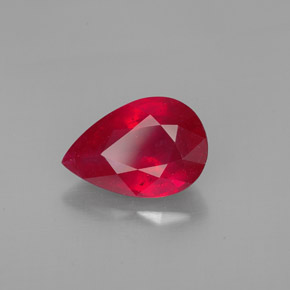 Rubi vermelho natural 4,60ct, formato de pêra, SI