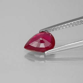 Rubi vermelho natural 1,07ct, formato de pêra, SI