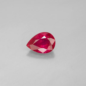 Rubi vermelho natural 1,44ct, formato de pêra, SI