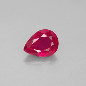 Rubi vermelho natural 1,47ct, formato de pêra, SI