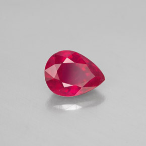 Rubi vermelho natural 1,47ct, formato de pêra, SI