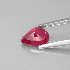 Rubi vermelho natural 1,47ct, formato de pêra, SI