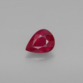 Rubi vermelho natural 1,58ct, formato de pêra, VS-SI