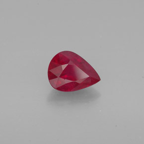 Rubi vermelho natural 1,58ct, formato de pêra, VS-SI