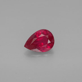 Rubi vermelho natural 1,28ct, formato de pêra, SI